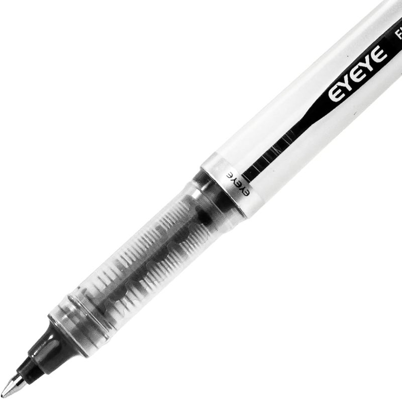 EYEYE 0.7mm Rollerball Pens Fine Point, 6 Pack of Pen Black Roller Ball Medium Point Quick Dry, Liquid Ink Pen Fine Point Smooth Writing Pens for Journaling, Note Taking, Office, School Supplies - Image 3
